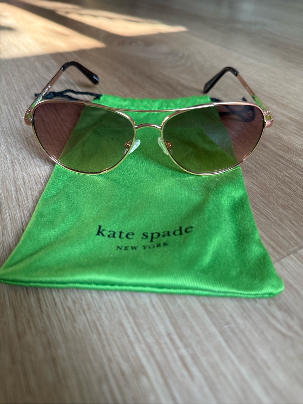 kate spade Rose Gold Aviator Sunglasses